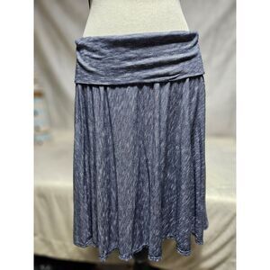Max Studio Fold Over Flare Skirt Blue and white pinstripe,‎ Size Medium